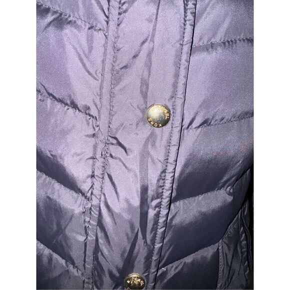 Michael Michael Kors black Down puffer foux fur trim Hooded winter coat Ps - Picture 6 of 16